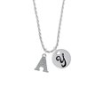 thumbnail image 2 of Delight Jewelry Silvertone Crystal Initial - A - Silvertone Script Initial Disc - Y - Charm Necklace, 20"+3", 2 of 4