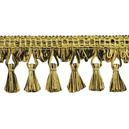 24 Yard Package 2 5 Inch Black Gold Camel Tassel Fringe Trim