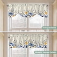 thumbnail image 3 of Tie Up Valance for Windows Blue Flowers Curtains Valances Rod Pocket Valance Window Treatments Eucalyptus Leaf Floral Berry Branch Balloon Curtains for Kitchen Living Room Bedroom 54x18 Inch, 3 of 9
