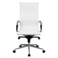 thumbnail image 3 of Nicer Furniture Ribbed PU Leather with Wheels Adjustable High Back Chair, 3 of 4