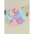 thumbnail image 3 of FEORJGP Toddler Boys Girls Long Sleeve Shirt Button Down Tops Contrast Color Cardigan Pocket Blouse Lapel Jacket for Baby Loose Casual Spring Fall Clothes, 3 of 9