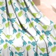 thumbnail image 3 of Blue Green Cartoon Dinosaurs Silhouettes Pattern Blanket,Comfortable Soft Lamb Wool Throw Blanket,All Season,Warm Lightweight Blankets for Sofa Bed Couch Living Room Chair,50"x60", 3 of 4