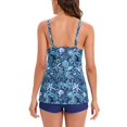 thumbnail image 1 of Trajes De Baño, Tankini Impreso Respirable Suave Del Poliéster Para La Fiesta En La Piscina De La Playa ANGGREK Flor Rosa Sobre Azul XL, 1 of 7