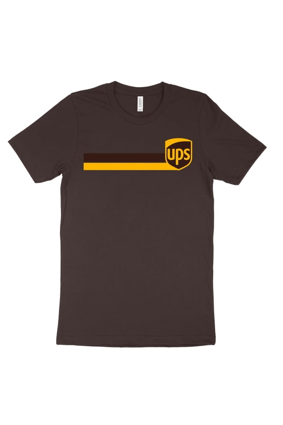 UPS Brown Short Sleeve T-Shirt United Parcel Service Official Colors and Style ( Large, Brown)