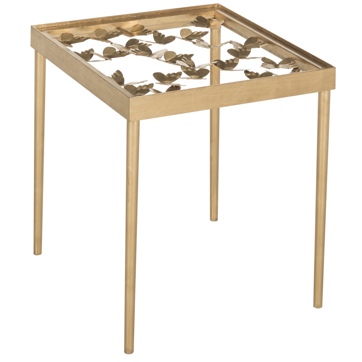 SAFAVIEH Rosalia Butterfly Side Table Gold / Clear