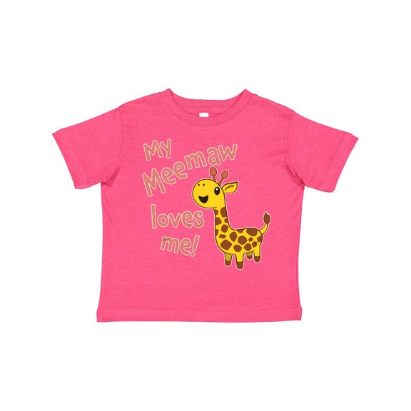 Inktastic My Meemaw Loves Me- Cute Giraffe Boys or Girls Toddler T-Shirt