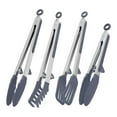 thumbnail image 4 of Pinzas de Cocina de Acero Inoxidable 430, Antideslizantes, Antideslizantes, Soporte Vertical, Utensilios de Cocina de Alta Resistencia, Pinzas Gris Soledad Pinzas para utensilios de cocina, 4 of 10