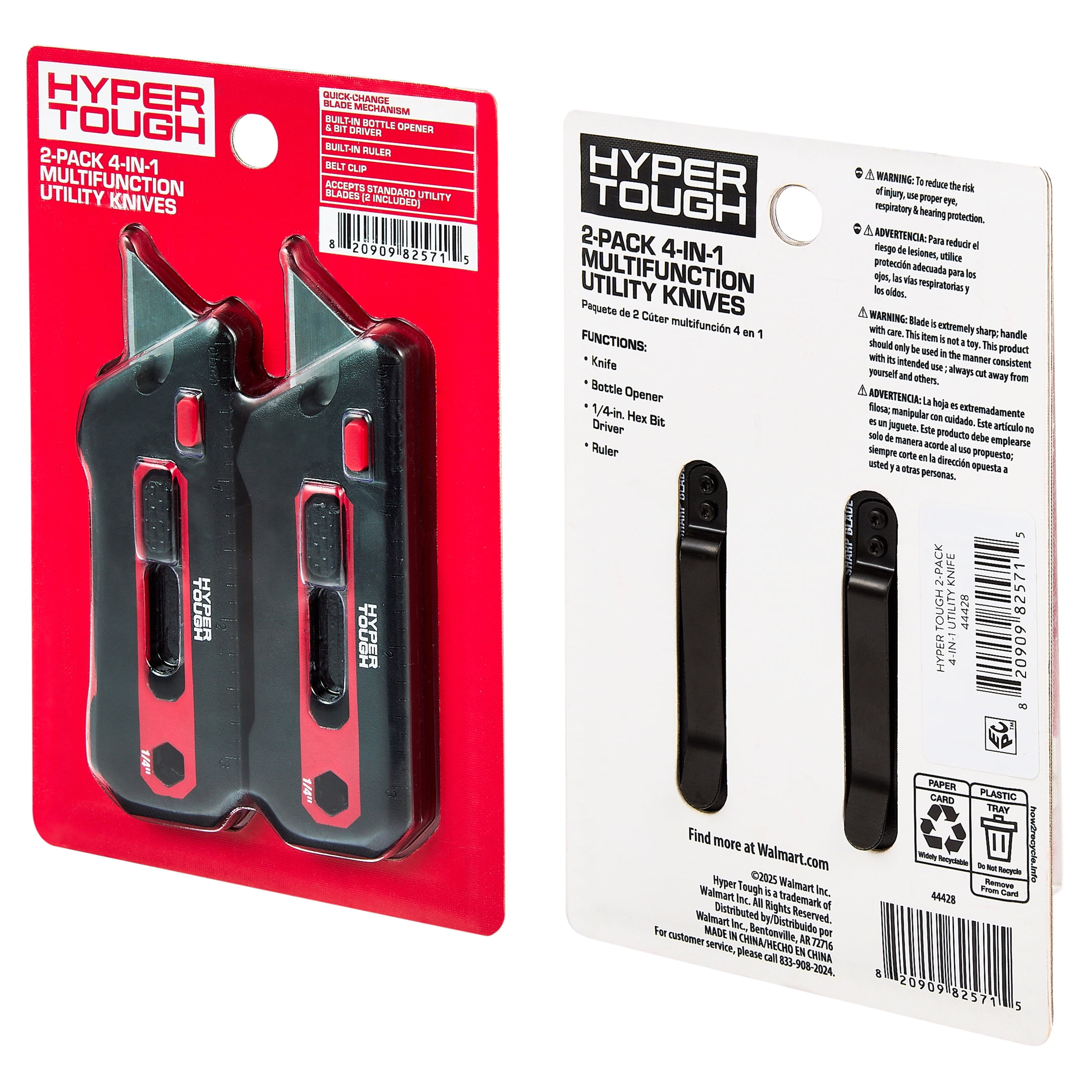 Hyper Tough 2-Pack 4-in-1 Multifunction Utility Knife - Walmart.com