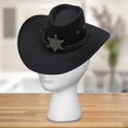 thumbnail image 3 of Sombrero de Vaquero Occidental Sombrero de para Hombres Cómodo Protección Solar Sombrero Ligero para El Sol Sombrero para El Sol para Acampar Negro Fernando sombrero de vaquero, 3 of 8