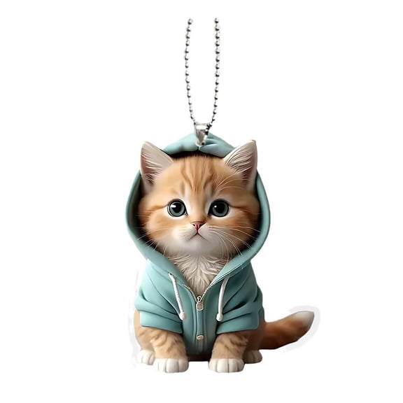 XINGAG Sweater Cat Key Chains Pendant, Keychain Car Rearview Mirror Hanging Ornament, Automotive Interior Pendant, Car Cat Decor, Window Wall Hangings Home Decoration