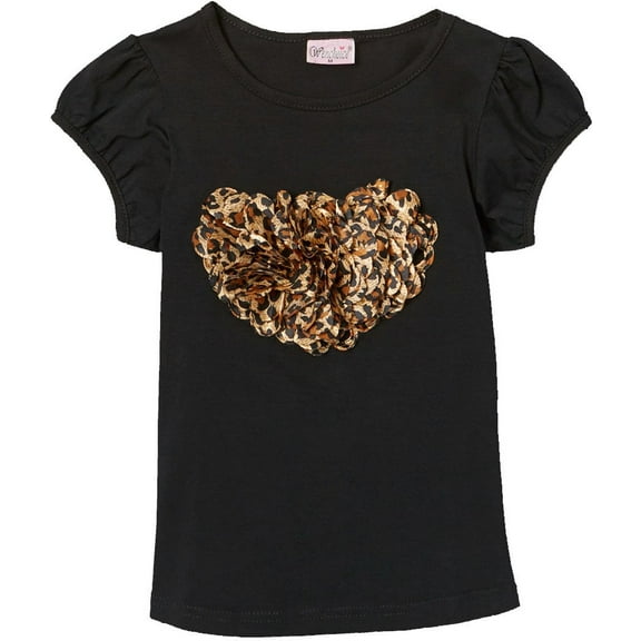 Wenchoice Black Leopard Heart Tee Girl's S(1T-2T)