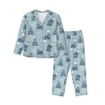 thumbnail image 1 of Balery Cute Hippopotamus Conjunto de Pijama con Estampado para Mujer, Conjunto de Dos Piezas con Manga Larga, Ropa de Dormir Suave con Bolsillos, Pijamas Cómodos-Large, 1 of 7