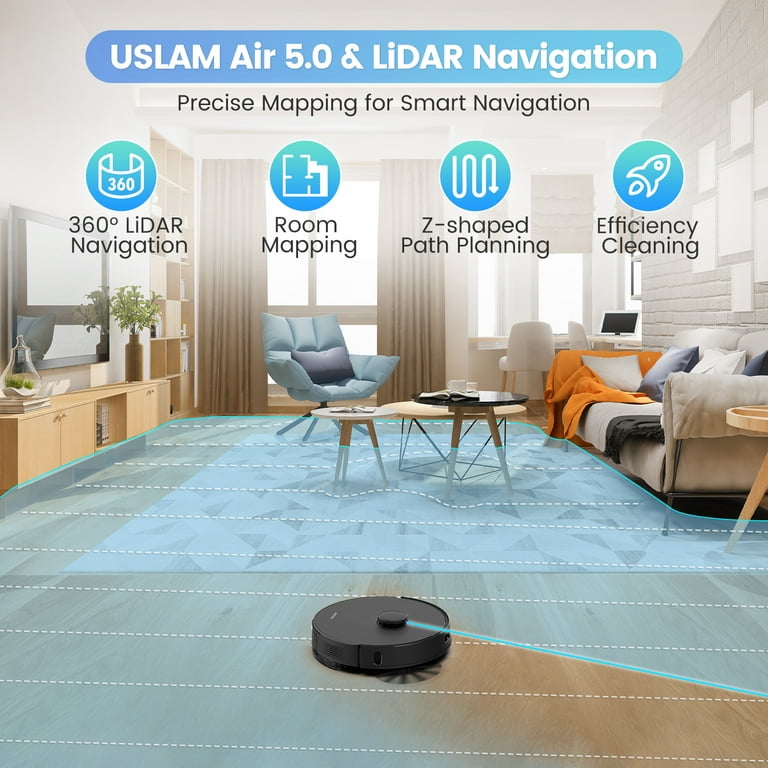 AIRROBO Robot Vacuum Cleaner and Mop Combo L40+, 60 days Self-Empty Bin, 180 min Runtime, APP and Voice Control