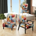 thumbnail image 1 of Designart "Focusing on Geometric Abstraction IV" Multi-Color Abstract Spirals Upholstered Accent Chair - Modern Arm Chair For Bedroom, 1 of 7