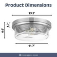 thumbnail image 3 of Prominence Home 2 Pack Madalyn 13" Ceiling Light, Clear Drum Glass, Brushed Nickel, 3 of 10
