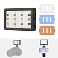 thumbnail image 1 of Luz LED Mcoplus LUX-1600 para video, 16 LEDS, 5500K CRI95+, ajuste de brillo, 3 filtros de color, batería recargable 2200mAh, compatible con cámaras y teléfonos. ¡Perfecta para iluminación, 1 of 6