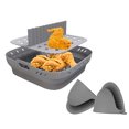 thumbnail image 4 of Ludlz Fryer Basket Even Heat Distribution Square with Handle Divider Pad Reusable Foldable Fryer Silicone Pan, 4 of 7