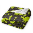 thumbnail image 2 of Kll Fleece Blanket Plush Throw Blanket Cute Cartoon Dinosaurs Green Silhouette Pattern,Soft Fuzzy Cozy Flannel Blanket For Couch Sofa Bed.(60"X50"), 2 of 9