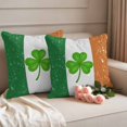 thumbnail image 2 of St. Patrick's Day Outdoor Waterproof Pillow Covers, Spring Lucky Shamrock Grass Flag Decorative Square Throw Pillowcase Sofa Cushion Sham for Patio/Couch/Chair, 26"x26" 2 Pack, 2 of 8