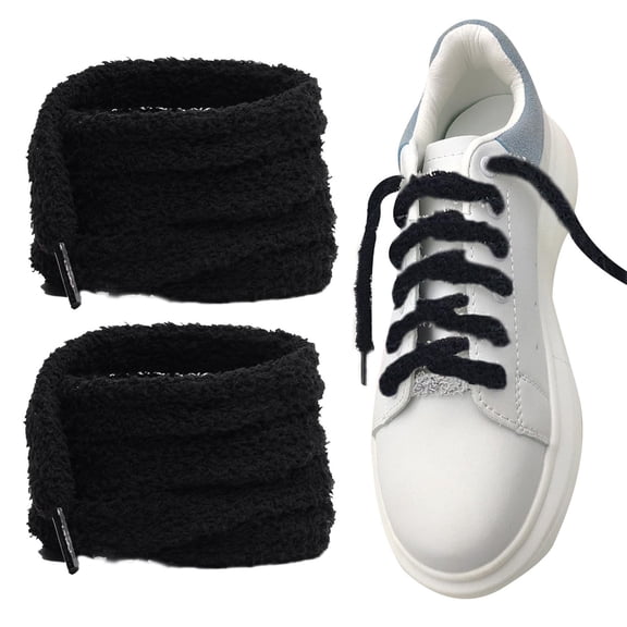 HWHCGZ Thick Rope Shoe Laces Strings for Sneaker, 1 Pairs Of Lace 120 Cm Round Cotton Chunky Shoelaces Replacement Laces for Sneakers,Black