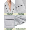 thumbnail image 6 of PAVILIA Mens Soft Robe, Plush Warm Bathrobe for Men, Long Spa Robe with Shawl Collar, Pockets, Trim Piping (Light Grey), 6 of 9