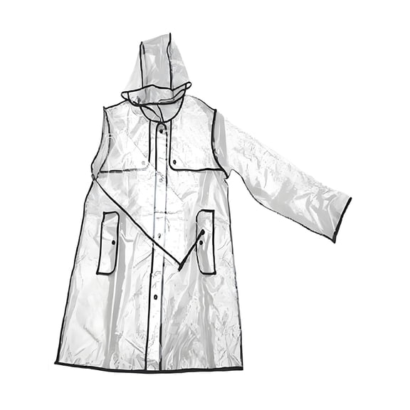 GARENDE Super Transparent Raincoat Clear EVA Portable Outwear Rain Coat for Outdoors