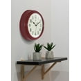 thumbnail image 2 of Infinity Instruments Nostalgic Plastic 9.5" Business/Office Indoor Wall Clock with Silent Movement, Red, 2 of 7