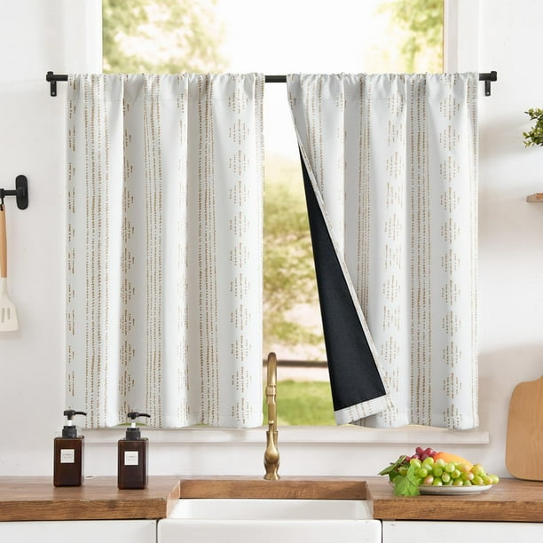 Cortinas Jinchan Blackout 100% Lino 60x60cm Beige 2 Paneles
