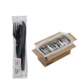thumbnail image 1 of Juego de Cubiertos Desechables HOUZZKINGZ USA 100 piezas Negro, 1 of 8