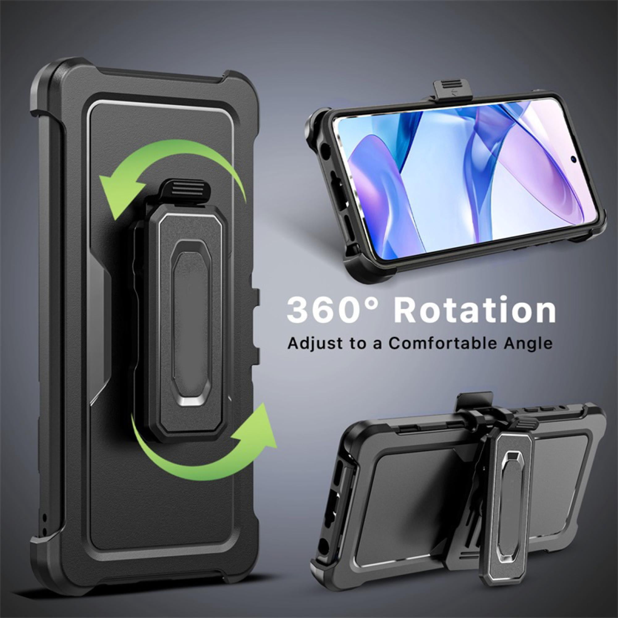 Heavy-Duty Case with Kickstand & Holster compatiable with Motorola Moto G Stylus 5G (2025) – Rugged Shock-Resistant Reflex Series, Black