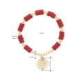 thumbnail image 5 of Pulsera San Benito Aros rojos Chapa de Oro 18K Horoz WH550, 5 of 5