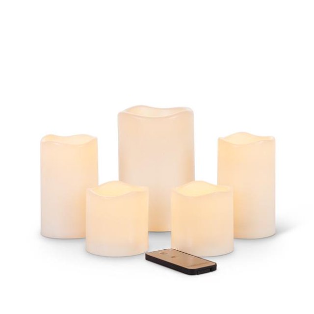 Everlasting Glow 45012EC Intérieur & Extérieur LED Bougies & 44; Bisque - Lot de 5