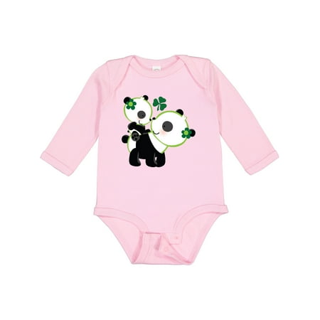 

Inktastic Irish Panda Mom and Cub St Patricks Day Gift Baby Boy or Baby Girl Long Sleeve Bodysuit