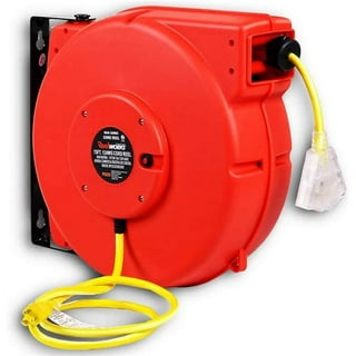 Utilitech Utilitech 20 Ft. Retractable Cord Reel with Work Light in the Extension  Cord Accessories department at