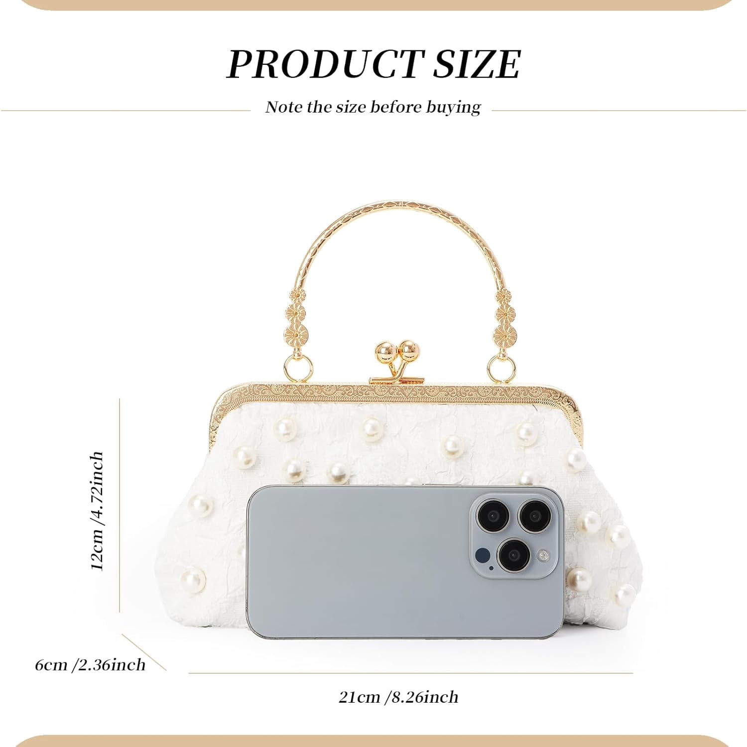 Ladies Beaded Evening Handbags Pearls Decoration Cute Clutch Small Bridal Wedding Handbags