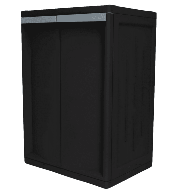 Hyper Tough 2 Shelf Plastic Garage Storage Cabinet 18.5Dx25.47Wx35