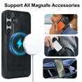 thumbnail image 3 of Allytech Case for Samsung Galaxy S24 Plus, Hidden Kickstand PU Leather [Compatible with MagSafe] Case, [Anti-Drop & Shockproof] Ultra Slim Retro Protective Case for Women Men - Black, 3 of 8