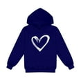 thumbnail image 4 of WAYUTE Sweatshirts for Girls Soft Lined Heart Print Graphic Hoodies Playful Pullover for Toddler Kids Child Casual Outdoor,Blue,Size 2-3 Y, 4 of 4