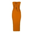 thumbnail image 3 of Summer Saving Wycnly Summer Dresses for Women Night Party Club Sexy Strapless Tie Front Bodycon Long Dresses 2024 Sleeveless Tube Top Solid Maxi Formal Dress Orange s, 3 of 5