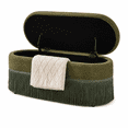 thumbnail image 6 of Aukfa Oval Storage Ottoman Bench with Tassel Trim, Upholstered End of Bed Bench with Hidden Storage, Metal Legs,Green, 6 of 7