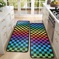 thumbnail image 4 of Kitchen Rugs Sets Of 2,Rainbow Checkered Pattern Anti Fatigue Kitchen Mat Rugs Non Slip Washable,Decorative Kitchen Floor Mats for Kitchen,Sink,Laundry,17"x47"+17"x47", 4 of 5