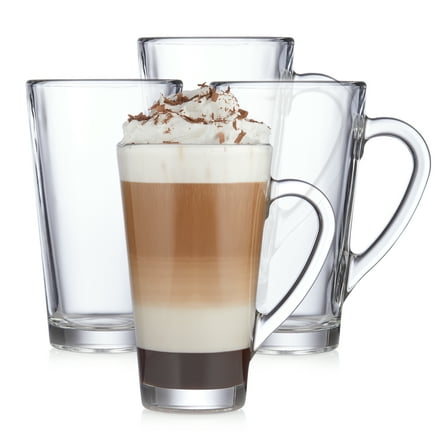 Libbey Cavana 16.4 oz Extra Tall Glass Coffee Mug, Set of 4