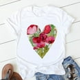 thumbnail image 2 of JINMGG Womens Tops under $5 Valentine's Day Love Heart Floral Soft Printed Short Sleeves Shirts Top Blouses Green XXL, 2 of 2