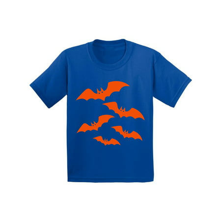 Awkward Styles Orange Bats Tshirt for Kids Halloween Bats Shirt Girls Halloween Shirt Funny Cartoon Bats T Shirt Holiday Gifts for Boys Halloween Party Outfit Family Trick Or Treat Youth Tshirt