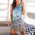 thumbnail image 1 of Robes d'Été Robe Femmes Décontractée Été en Vrac Imprimé Floral Robe de Réservoir Creux sur la Plage Robe Sans Manches Bleu XXXL, 1 of 5