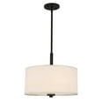 thumbnail image 2 of Woodbridge Lighting Drum 3-Light Fabric LED Pendant in Bronze/Gray, 2 of 5