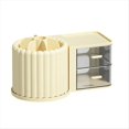 thumbnail image 1 of Caja Almacenamiento Cosméticos con Cajón, Organizador de Maquillaje Gran Capacidad, Herramienta Almacenamiento Pinceles y Lápiz Labial para Cuidado Piel en Hogar, Color Amarillo, 1 of 9