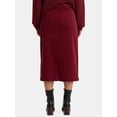 thumbnail image 3 of Time and Tru Women's Corduroy Midi Skirt with Front Slit, Sizes 0-20, 3 of 6