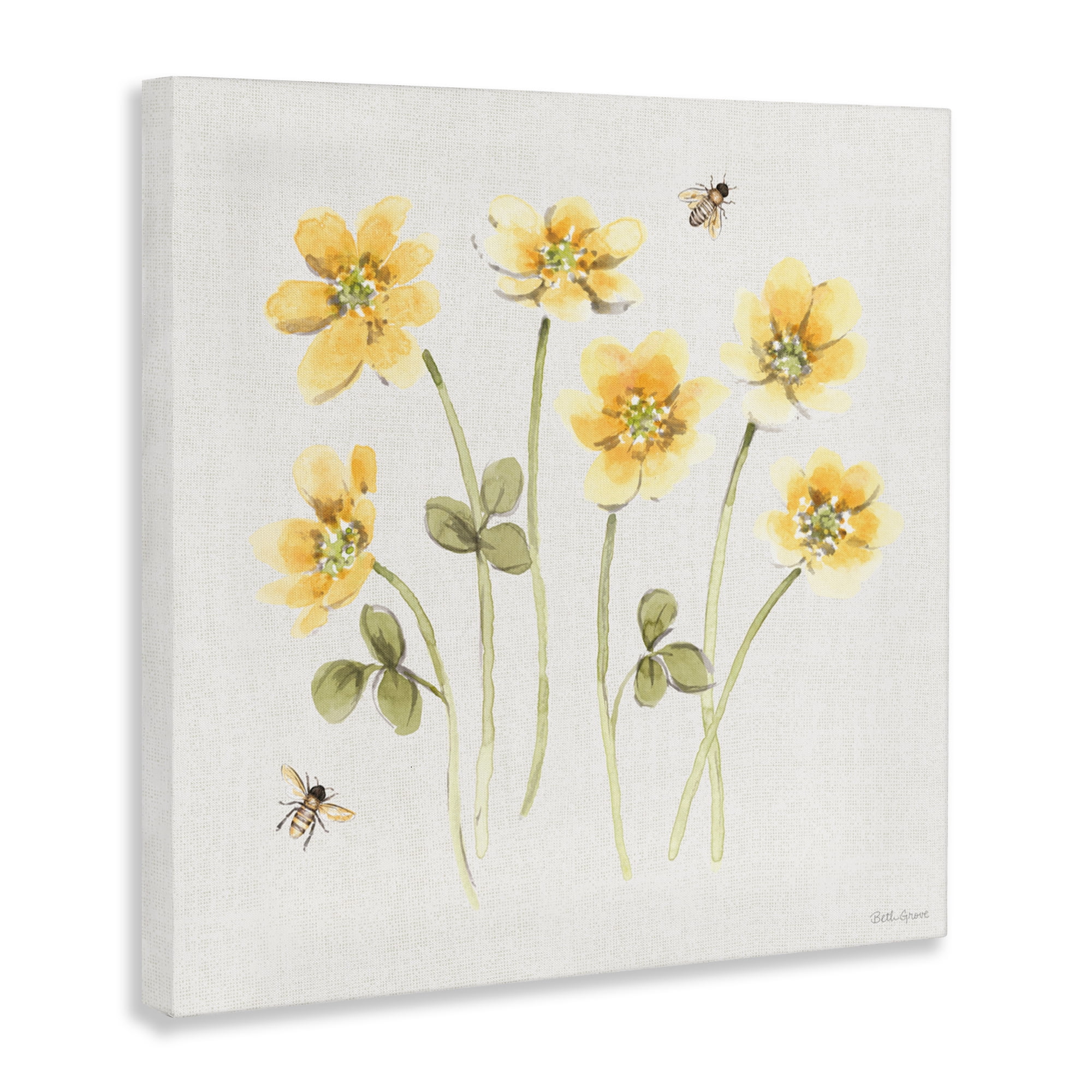 Stupell Industries Sweet Honey Wildflowers Canvas Wall Art, design by Beth Grove