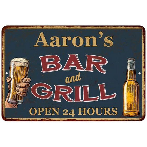 Aaron's Green Bar and Grill Metal Sign 8x12 Decor 208120044166